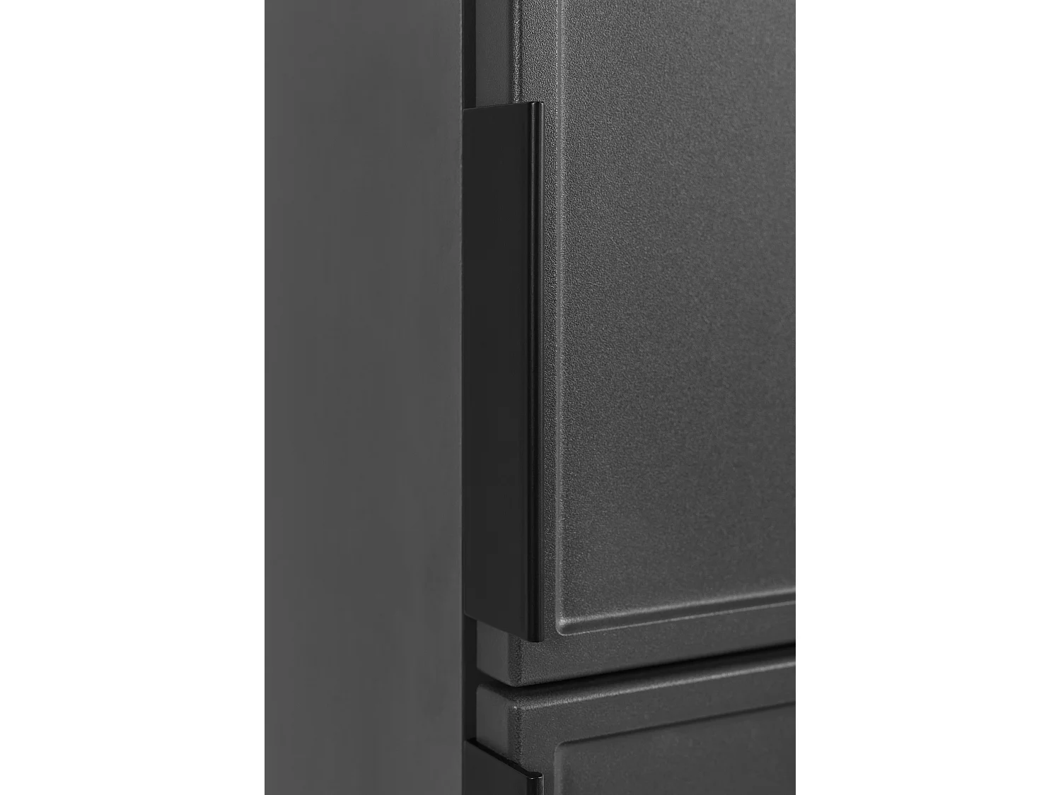 Meuble de salle de bain, Gris foncé, poignée noire, 35 x 136 x 27 cm