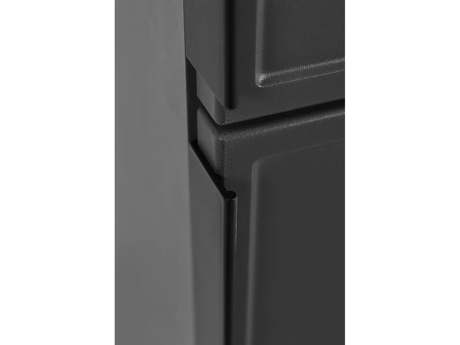 Meuble de salle de bain, Gris foncé, poignée noire, 35 x 136 x 27 cm