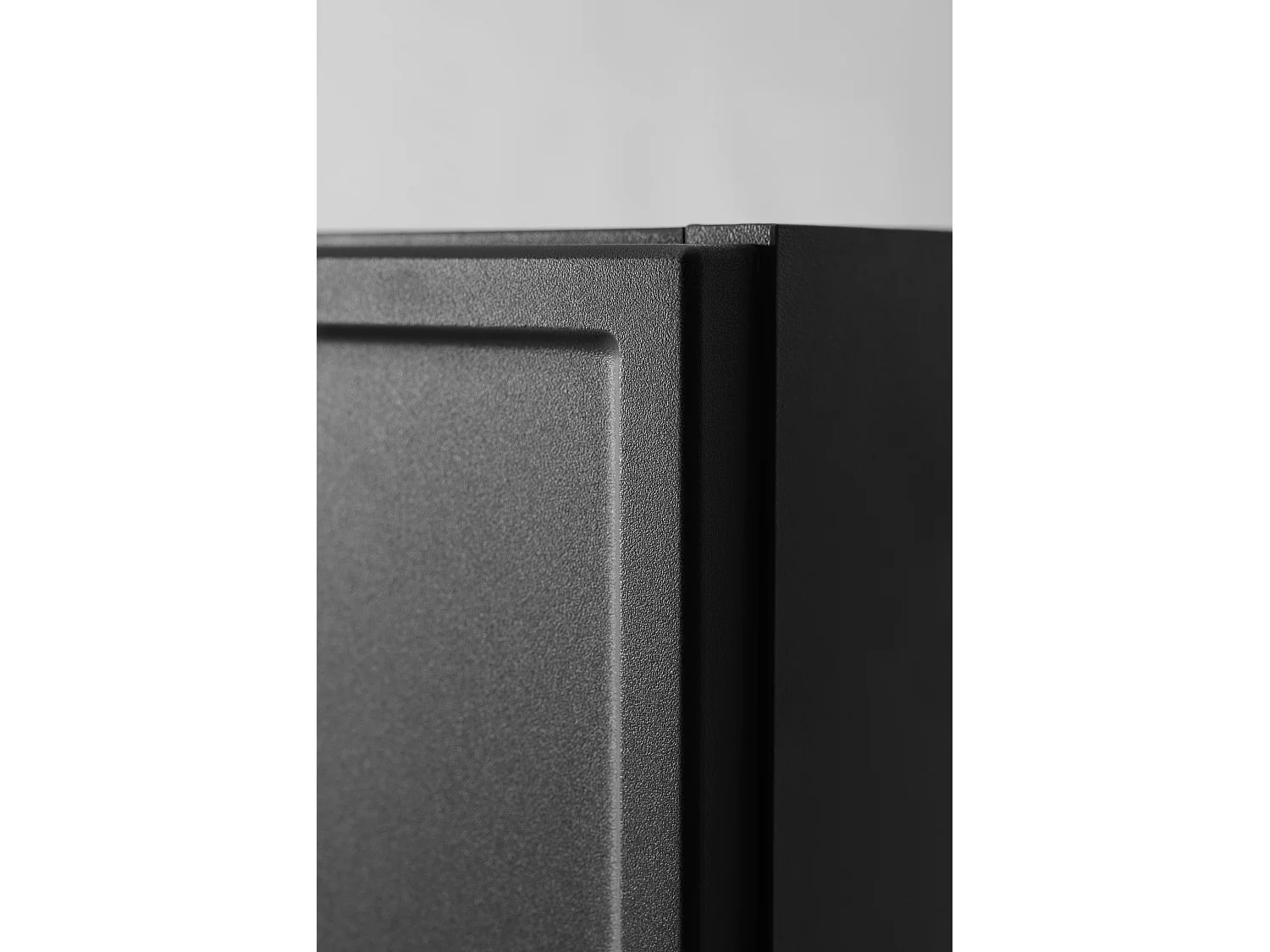 Meuble de salle de bain, Gris foncé, poignée noire, 35 x 136 x 27 cm