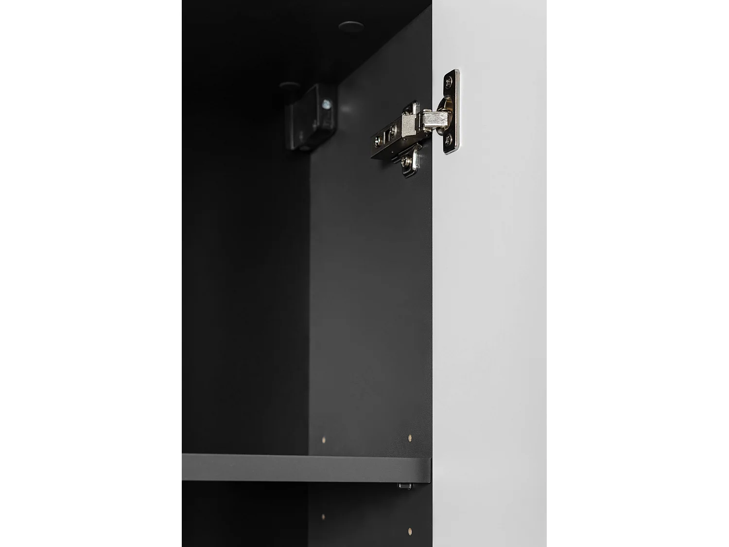 Meuble de salle de bain, Gris foncé, poignée noire, 35 x 136 x 27 cm