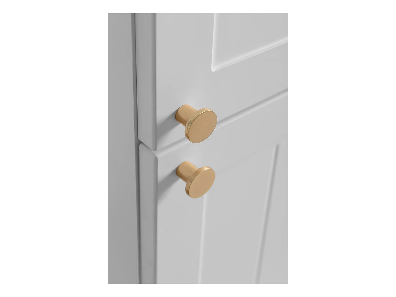 Meuble de salle de bain de style classique, blanc, 35 x 136 x 27 cm, poignée dorée