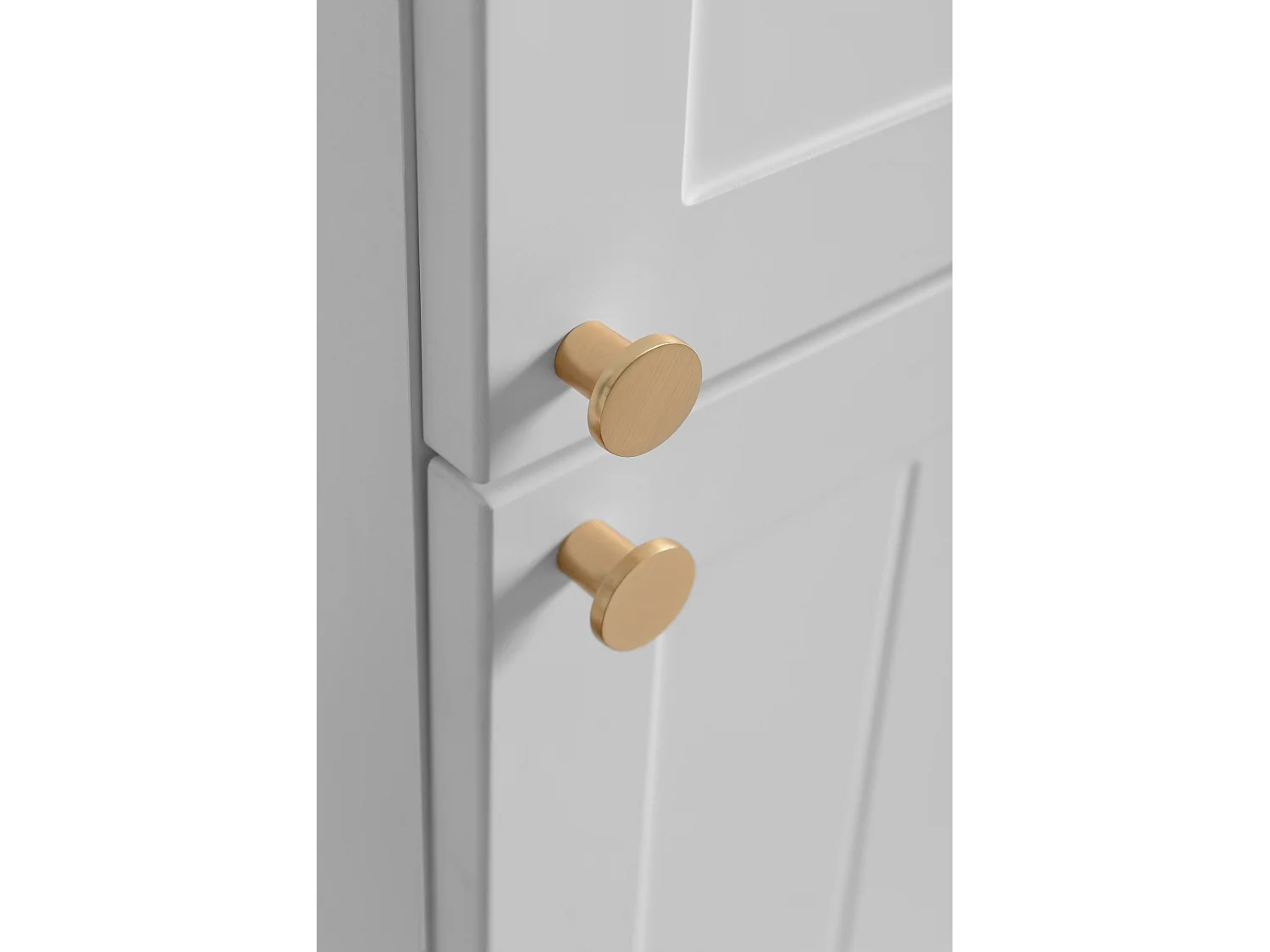 Meuble de salle de bain de style classique, blanc, 35 x 136 x 27 cm, poignée dorée