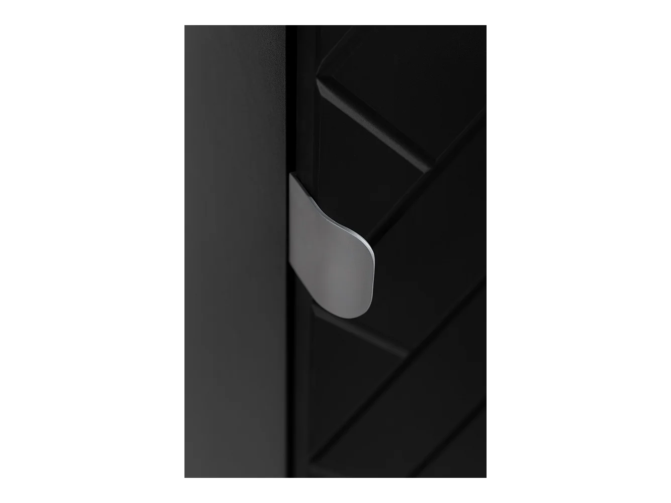 Meuble de salle de bain, Noir Mat, 35 x 136 x 27 cm, poignées argentées