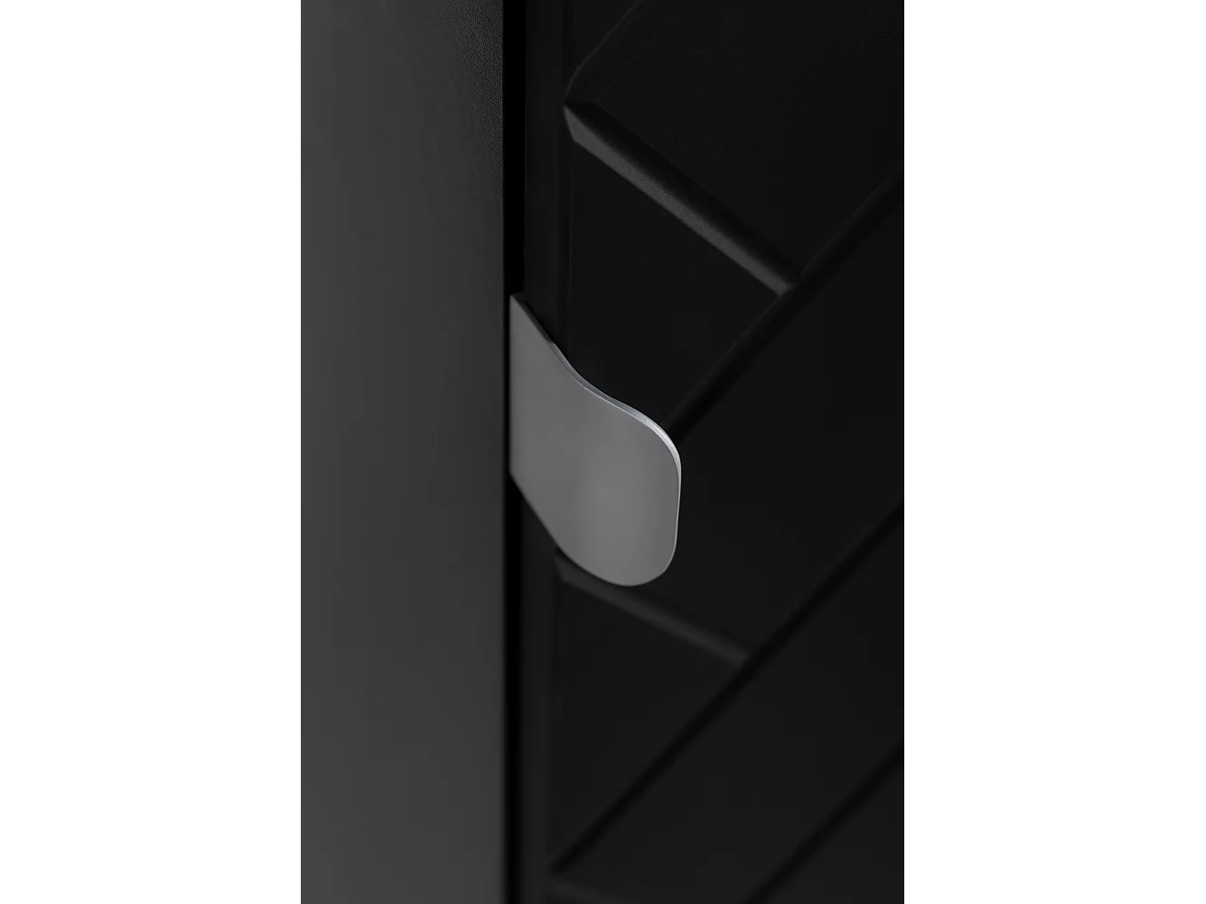 Meuble de salle de bain, Noir Mat, 35 x 136 x 27 cm, poignées argentées