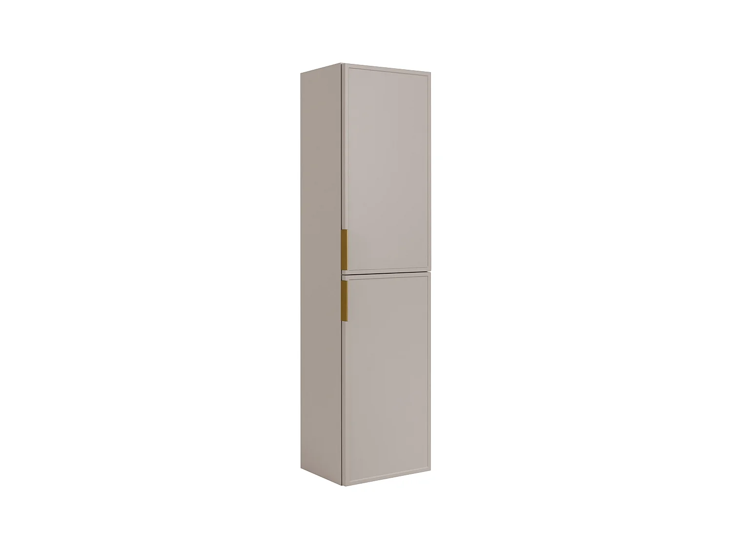 Badezimmerschrank, Kaschmir, 27 x 35 x 136 cm, Goldene Griffe