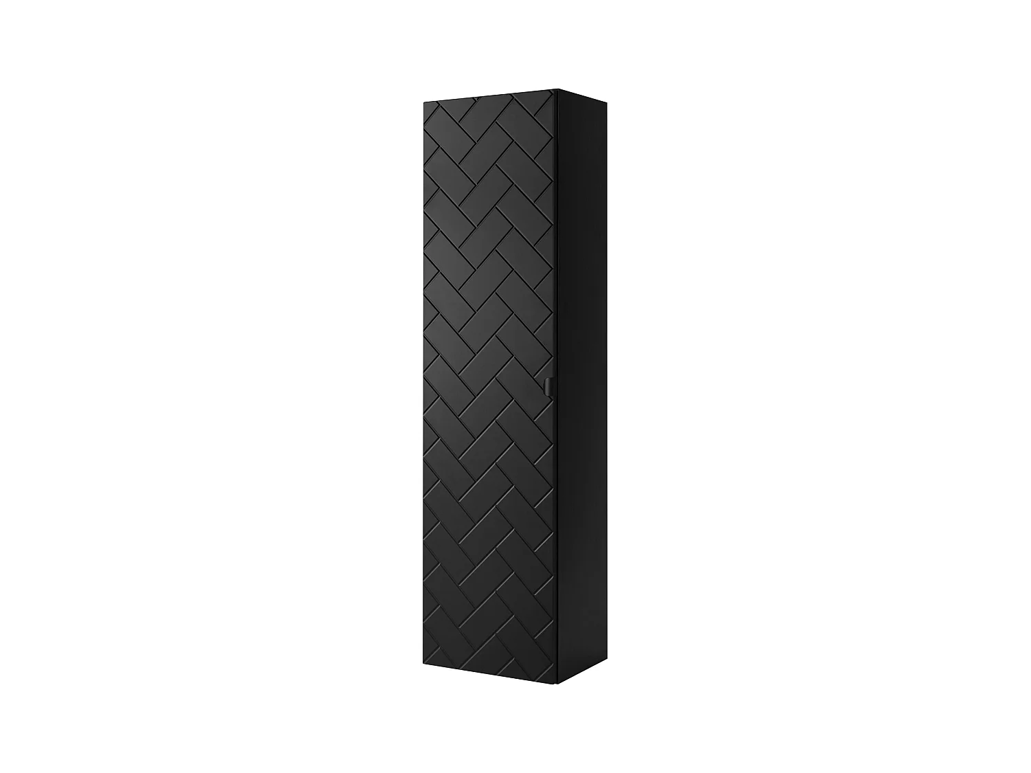 BADEZIMMERSCHRANK, Mattschwarz, 35 x 136 x 27 cm, Schwarzer Griff