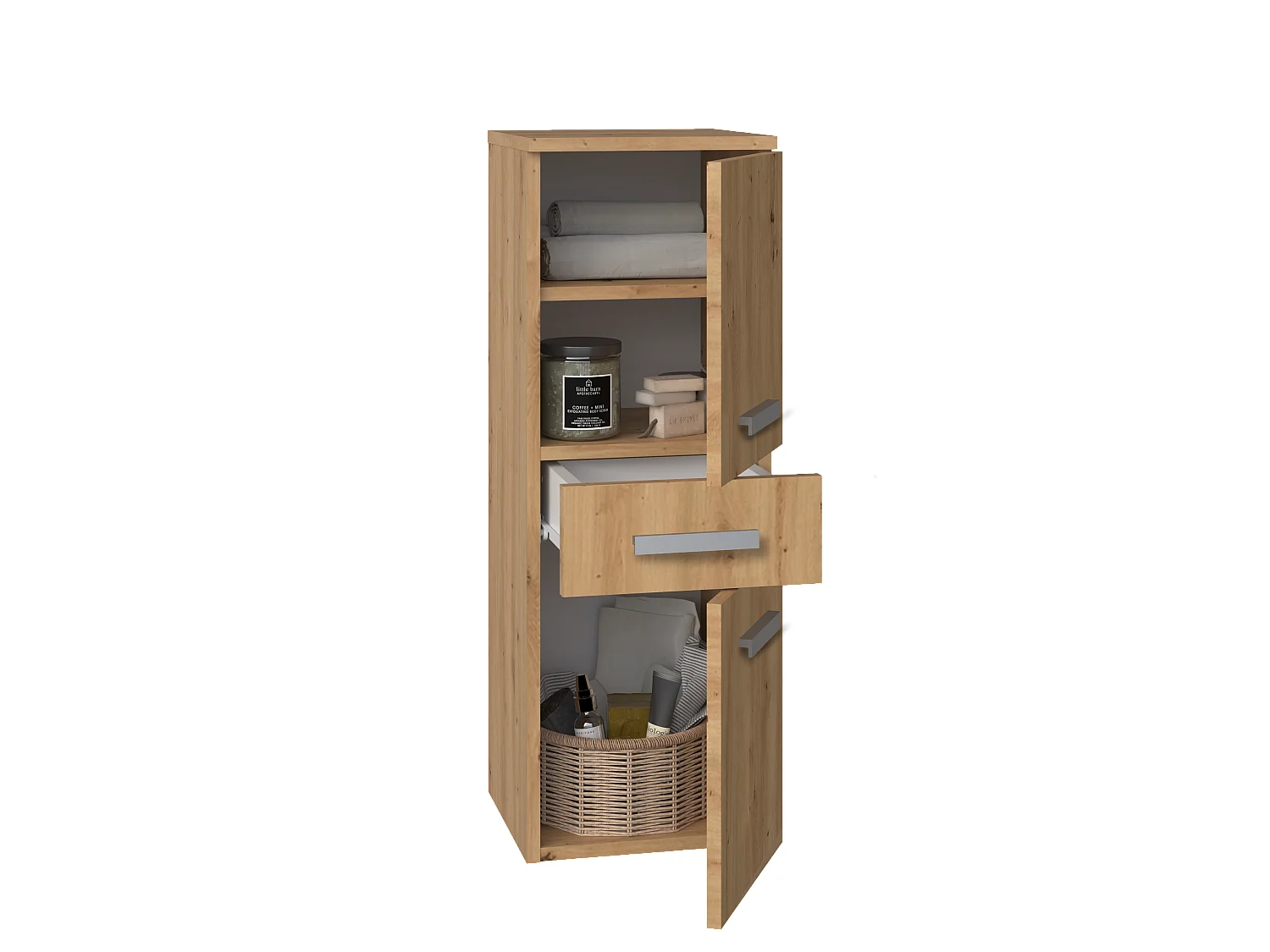 Meuble de salle de bain, Chêne Artisanal, 85 x 30 x 30 cm