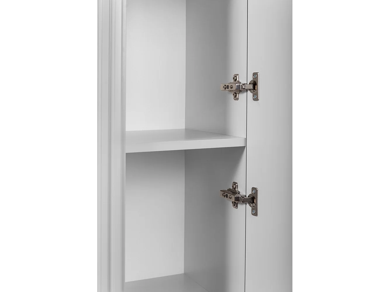 Meuble de salle de bain, blanc, poignée noire, 35,5 x 139 x 31,5 cm