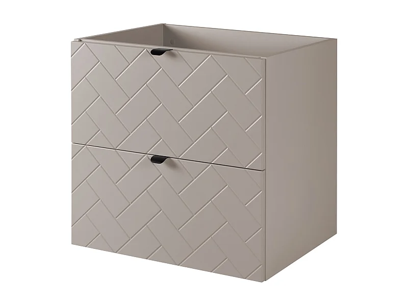 Meuble de salle de bain, Cachemire, 60 x 57 x 46 cm, poignées noires