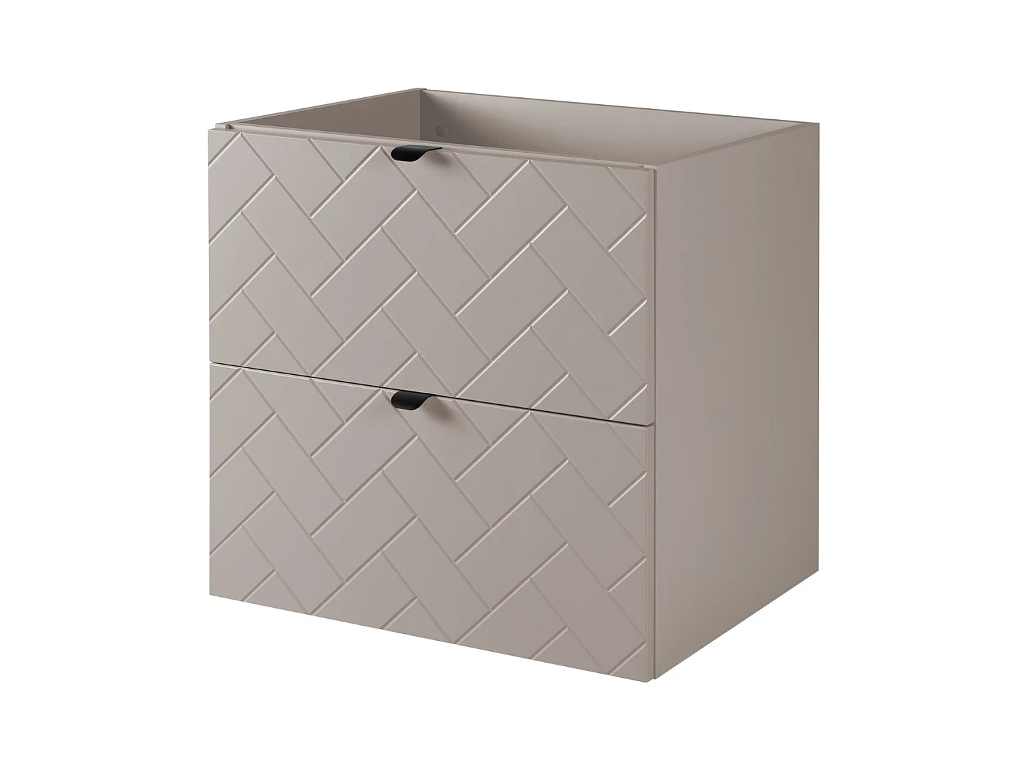 Meuble de salle de bain, Cachemire, 60 x 57 x 46 cm, poignées noires