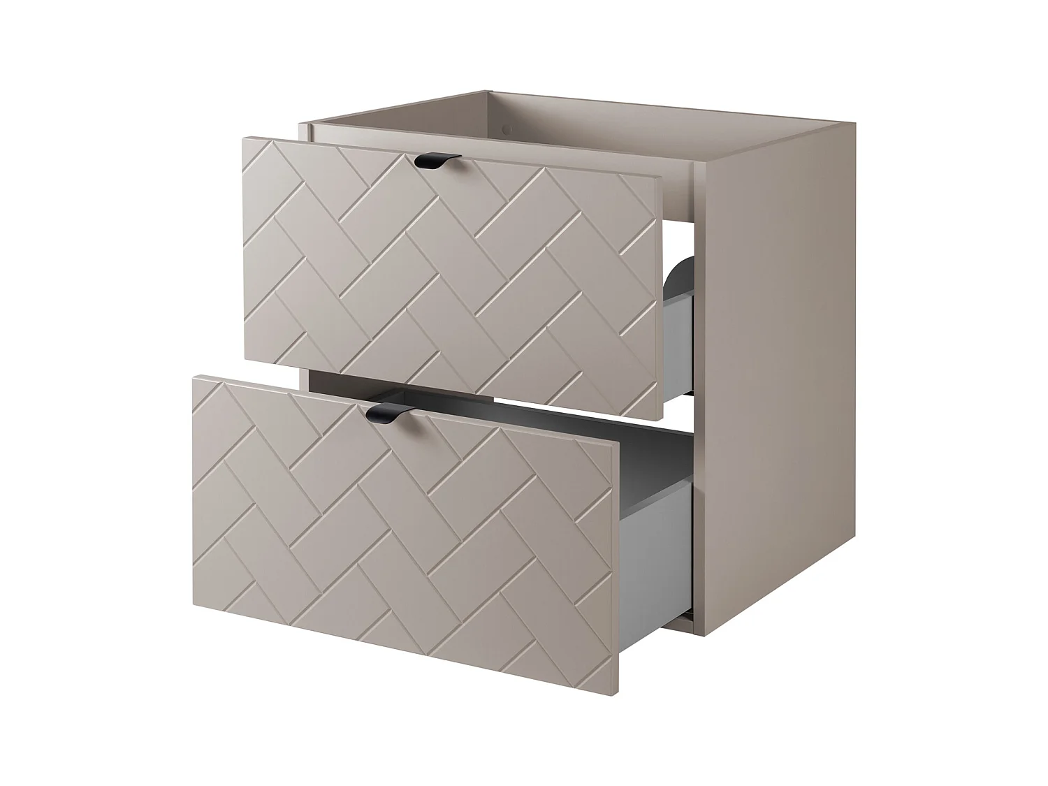 Meuble de salle de bain, Cachemire, 60 x 57 x 46 cm, poignées noires