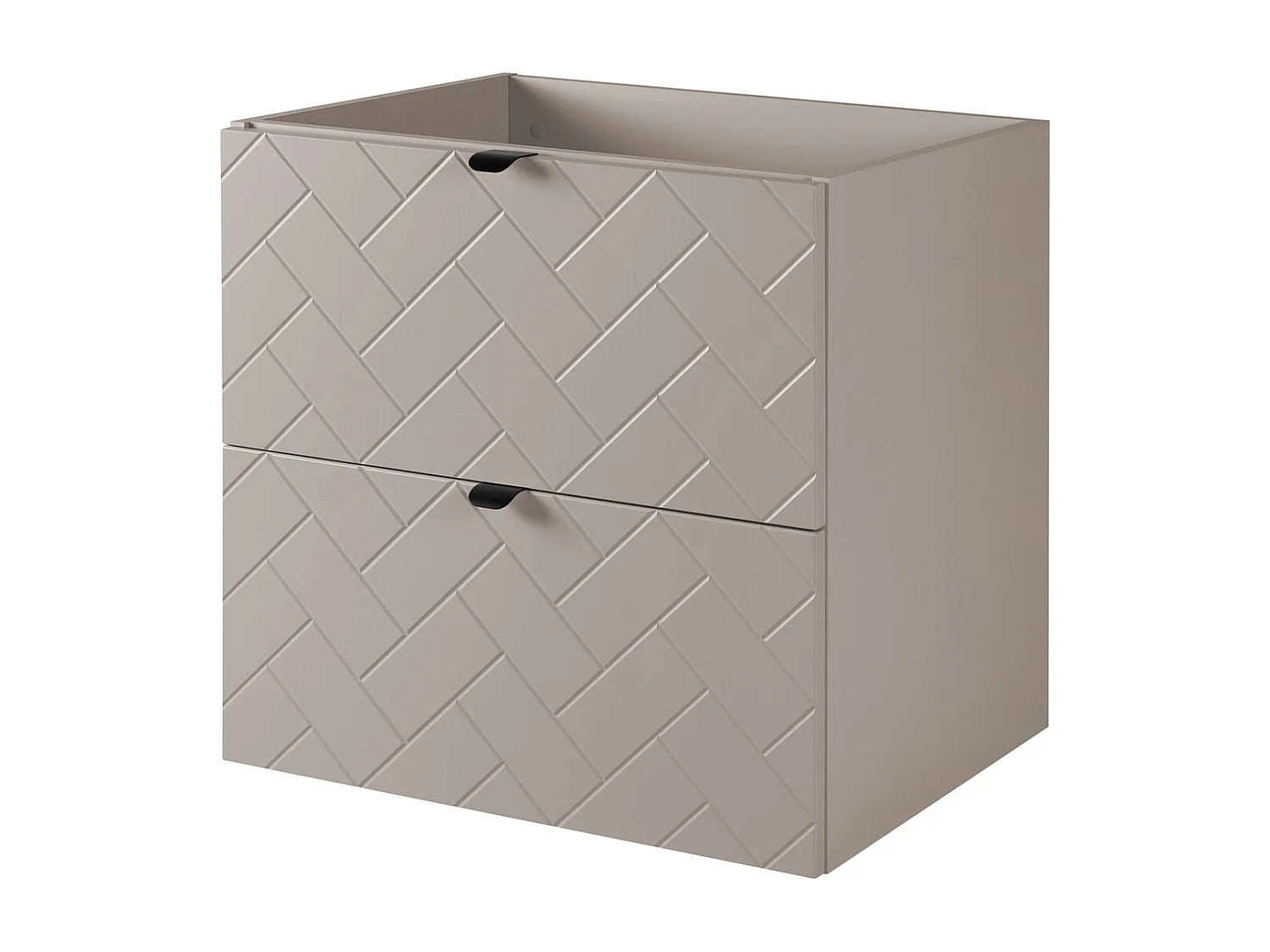 Badkamermeubel, Kasjmier, 60 x 57 x 46 cm, zwarte handgrepen