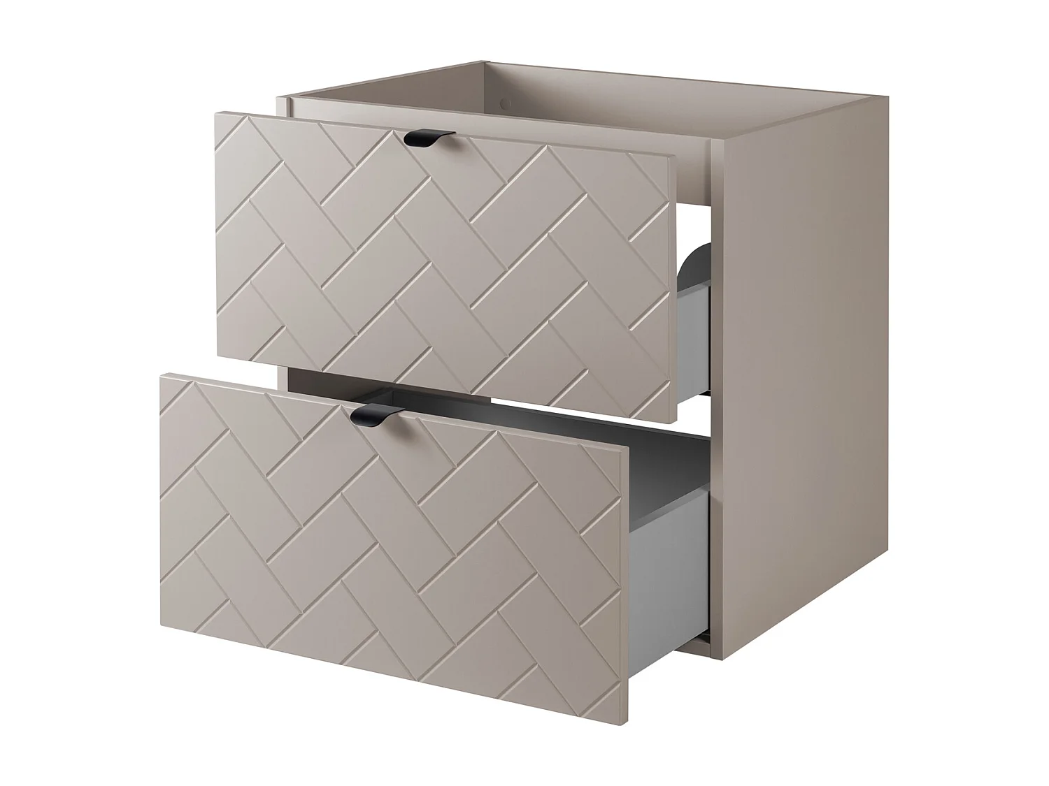 Badkamermeubel, Kasjmier, 60 x 57 x 46 cm, zwarte handgrepen