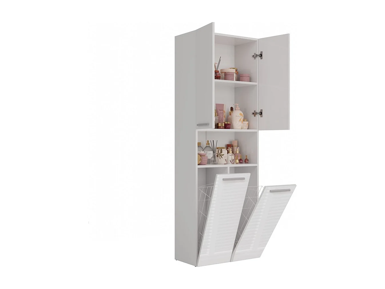 Meble łazienkowe, 174 x 30 x 60 cm, Biały Matowy / Biały Błyszczący