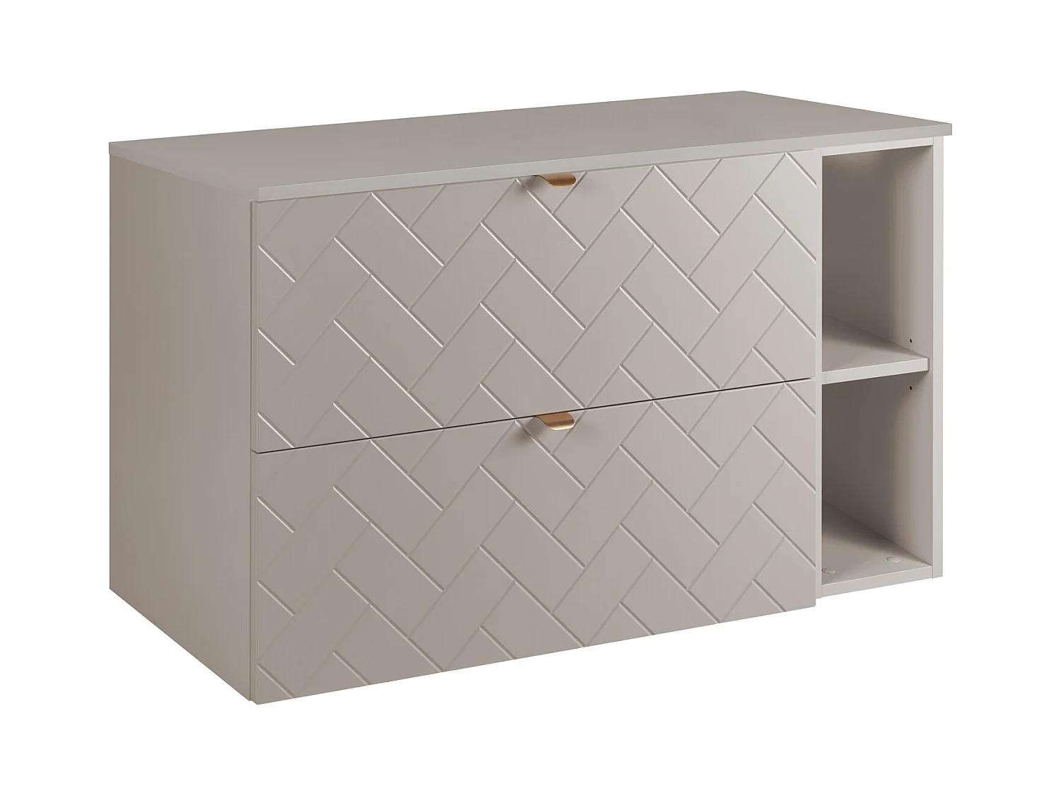 Meuble de salle de bain, Cachemire, 100 x 57 x 46 cm, poignées dorées