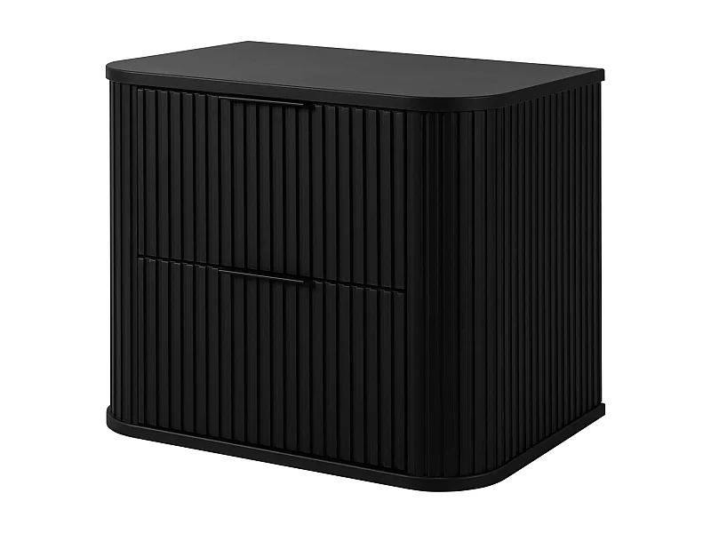 Meuble de salle de bain, Noir Mat, poignée noire, 41,5 x 60 x 51,7 cm