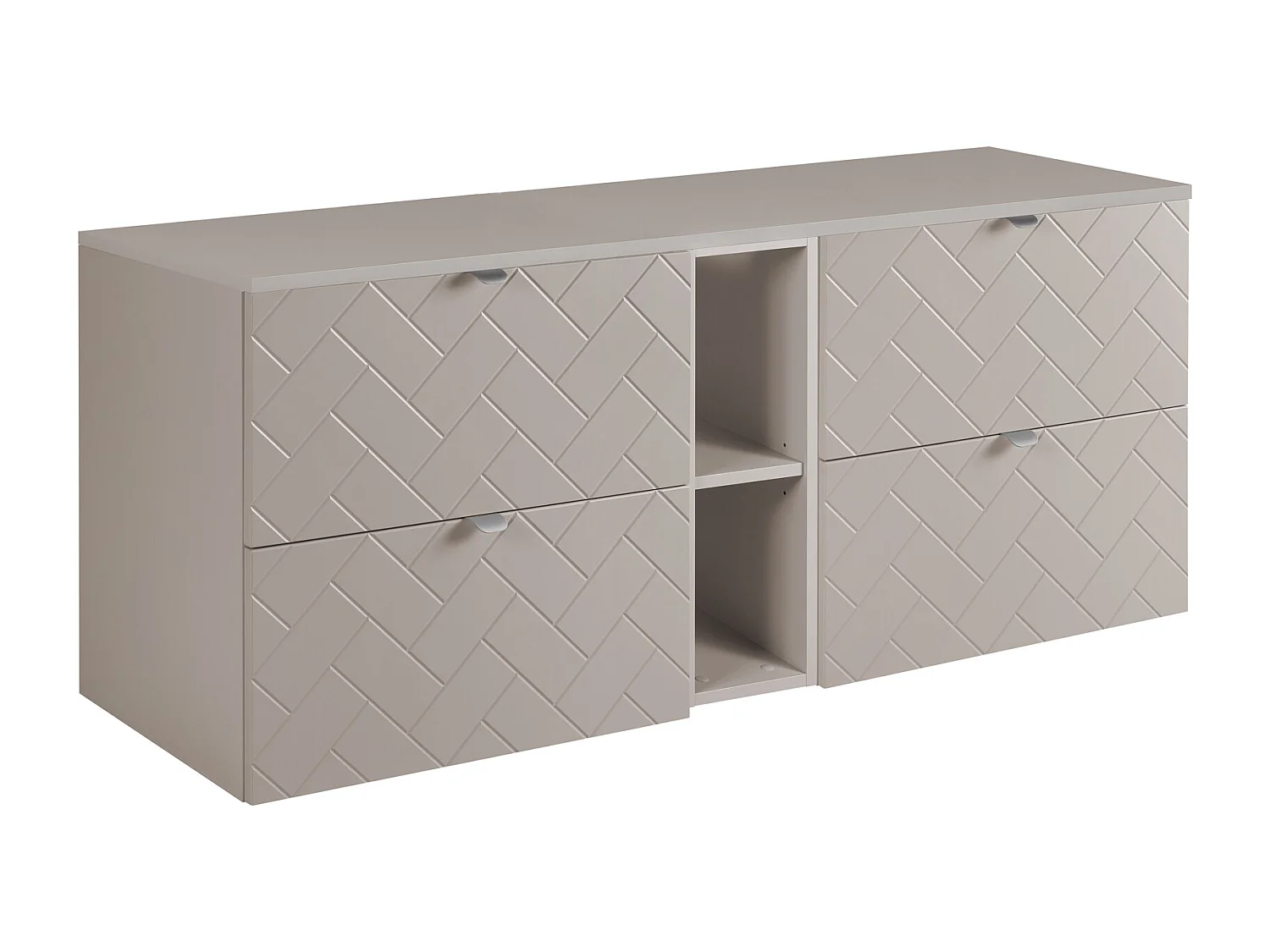 Móveis de banheiro, Caxemira, 140 x 57 x 46 cm, puxadores prateados