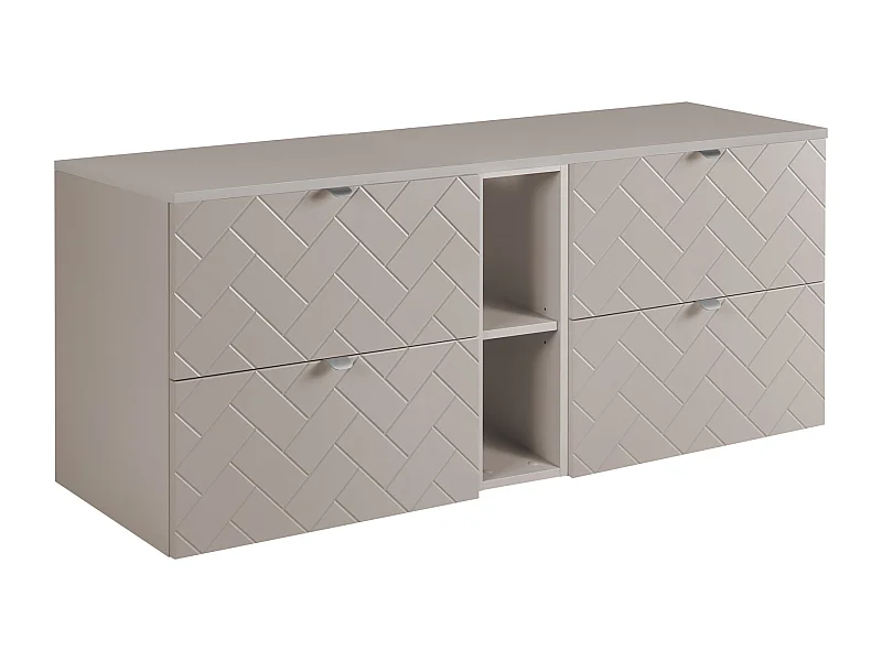 Móveis de banheiro, Caxemira, 140 x 57 x 46 cm, puxadores prateados