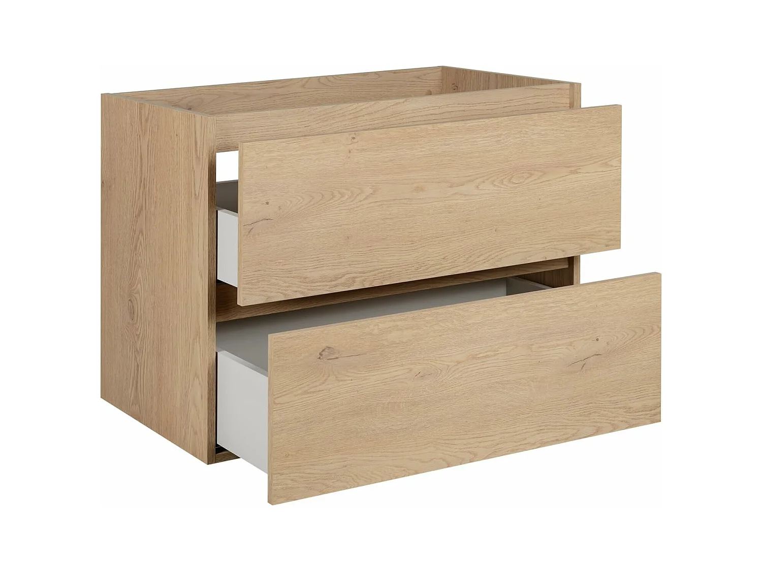 Meuble de salle de bain 80 cm, pieds, Couleur : Chêne Clair, 80 x 77 x 46 cm, sans plan de travail