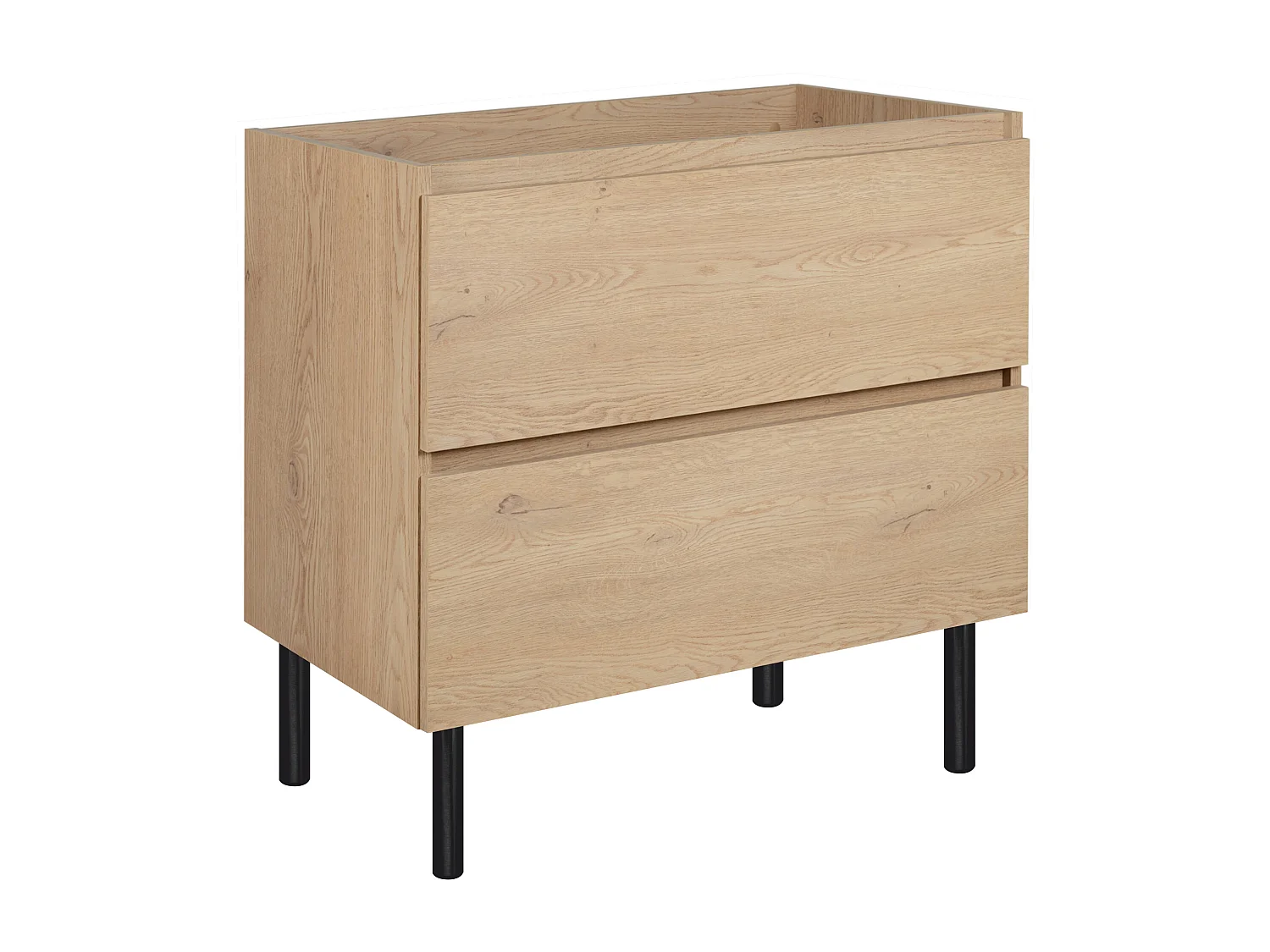 Meuble de salle de bain 80 cm, pieds, Couleur : Chêne Clair, 80 x 46 x 80,7 cm, sans plan de travail