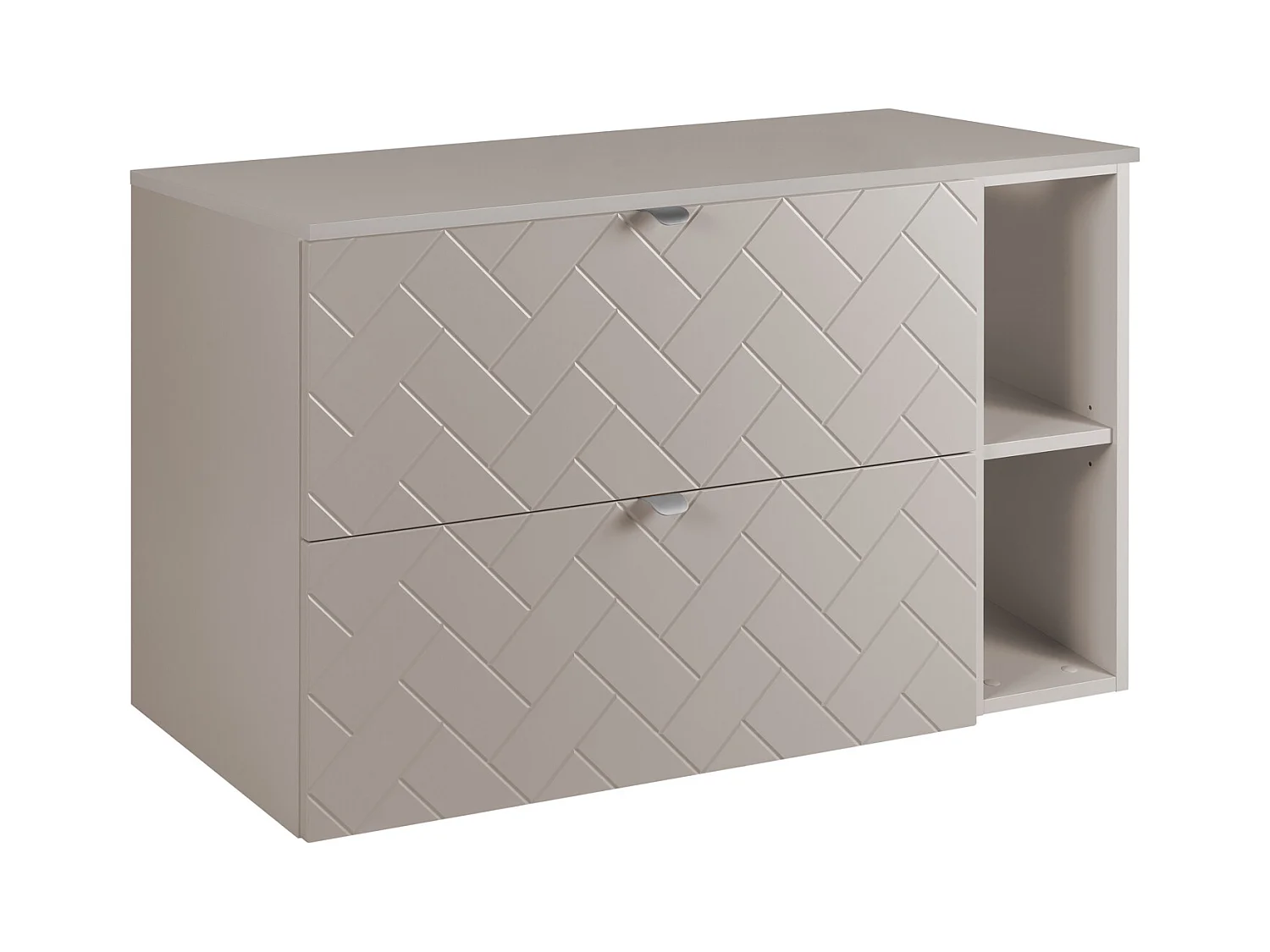 Badkamermeubel, Kasjmier, 100 x 57 x 46 cm, zilveren handgrepen