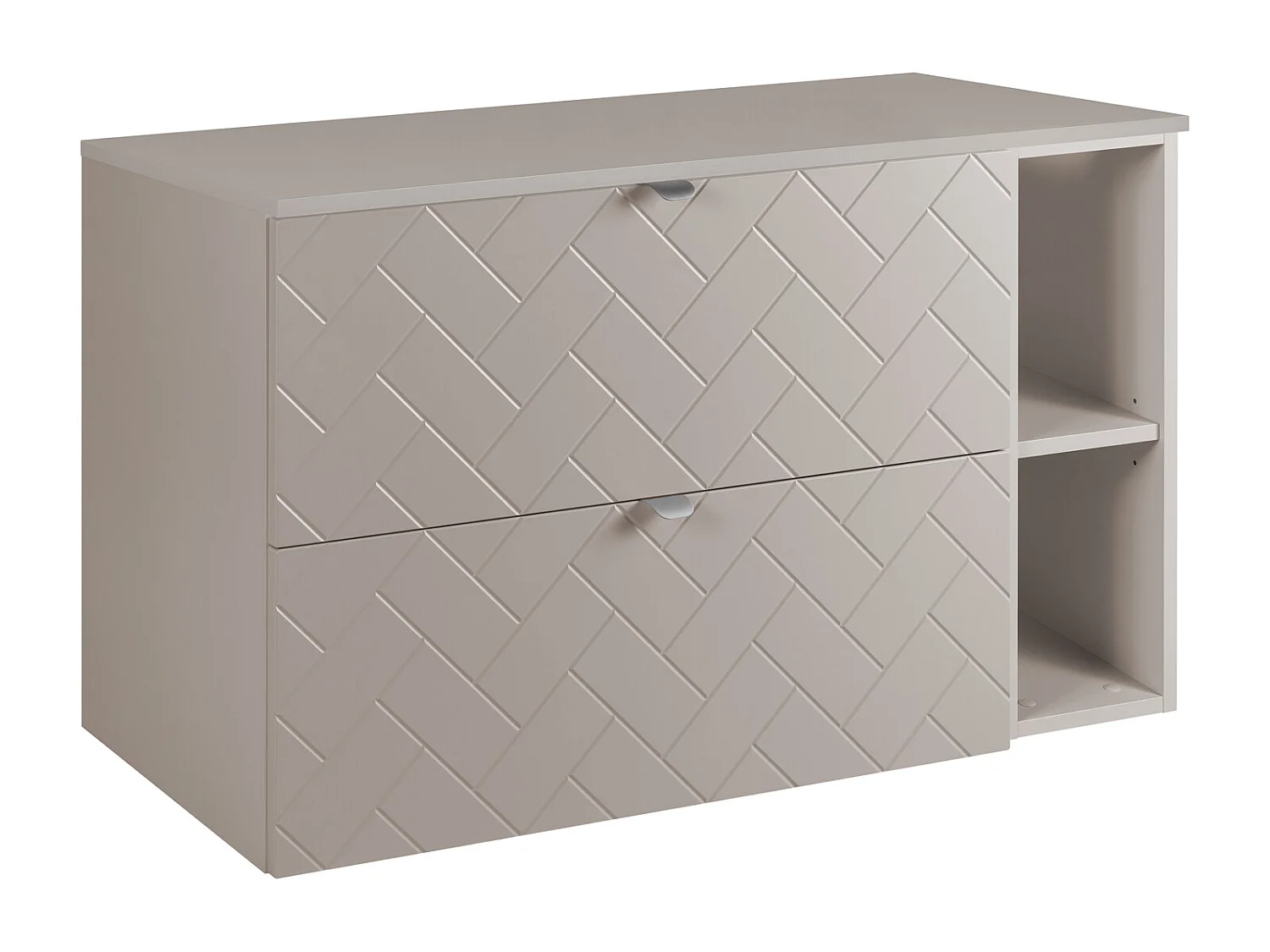 Badkamermeubel, Kasjmier, 100 x 57 x 46 cm, zilveren handgrepen