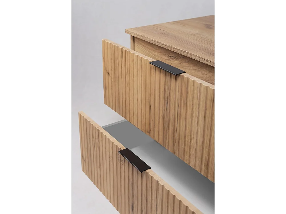 Móveis de banheiro, carvalho artesanal + puxador preto, 120 x 77 x 46 cm