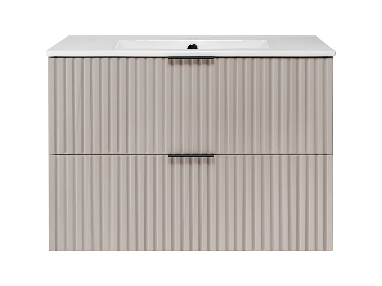 Meuble vasque, Cachemire, 80 x 57 x 46 cm, poignée noire, sans plateau