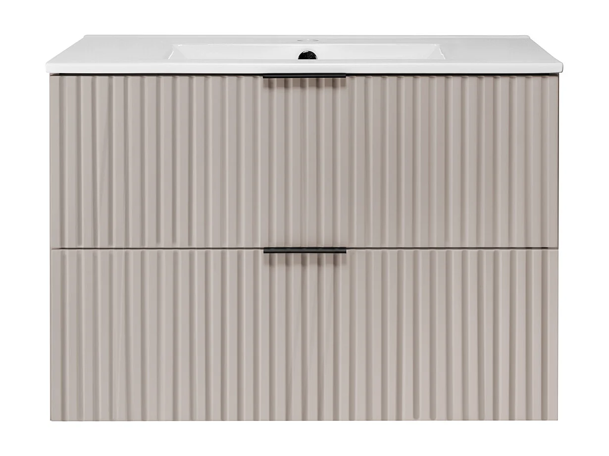 Meuble vasque, Cachemire, 80 x 57 x 46 cm, poignée noire, sans plateau