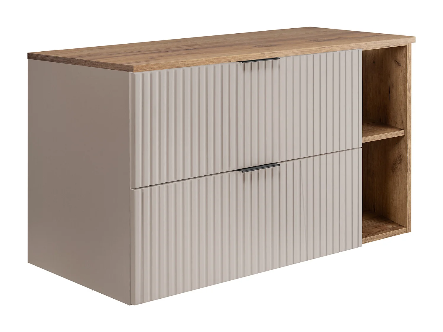 Meuble vasque, Cachemire / Chêne Craft + poignée noire, 100 x 57 x 46 cm