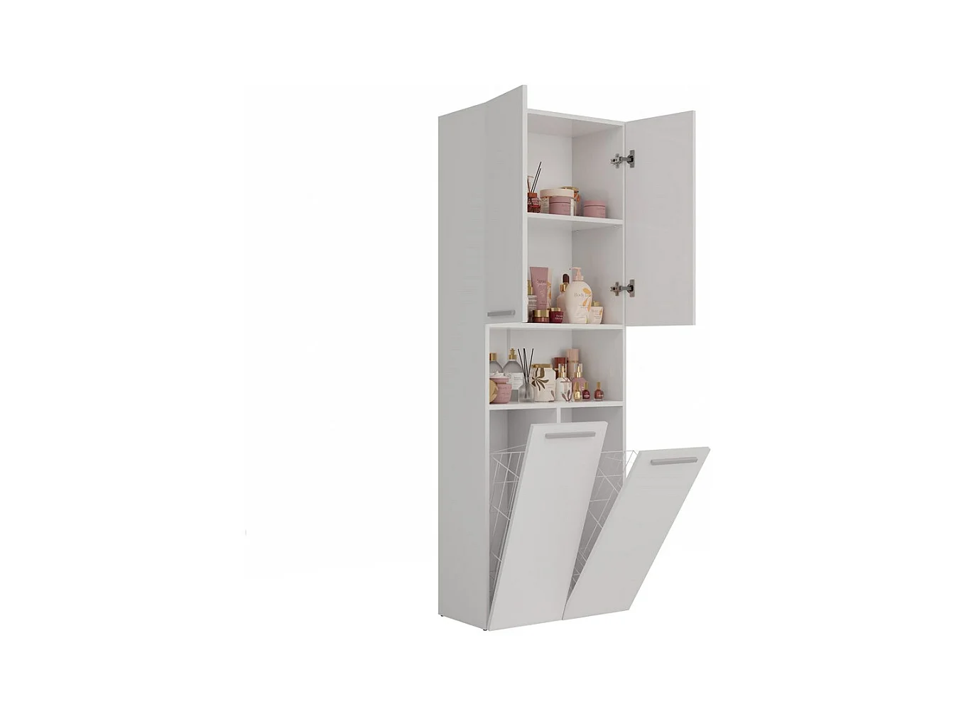 Meuble salle de bain, 174 x 30 x 60 cm, Blanc Mat