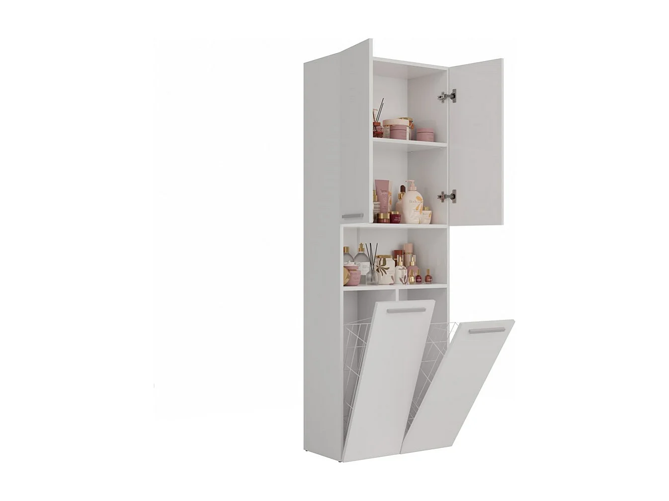 Meuble salle de bain, 174 x 30 x 60 cm, Blanc Mat