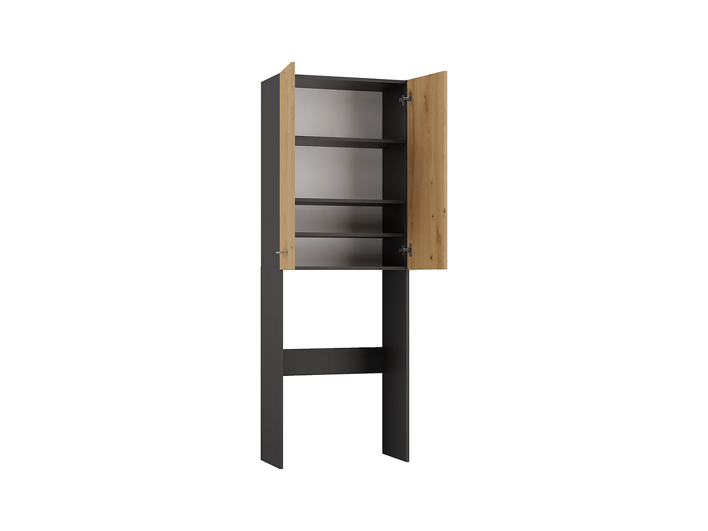 Armoire pour machine à laver, 30 x 64 x 180 cm, Anthracite / Chêne Artisan