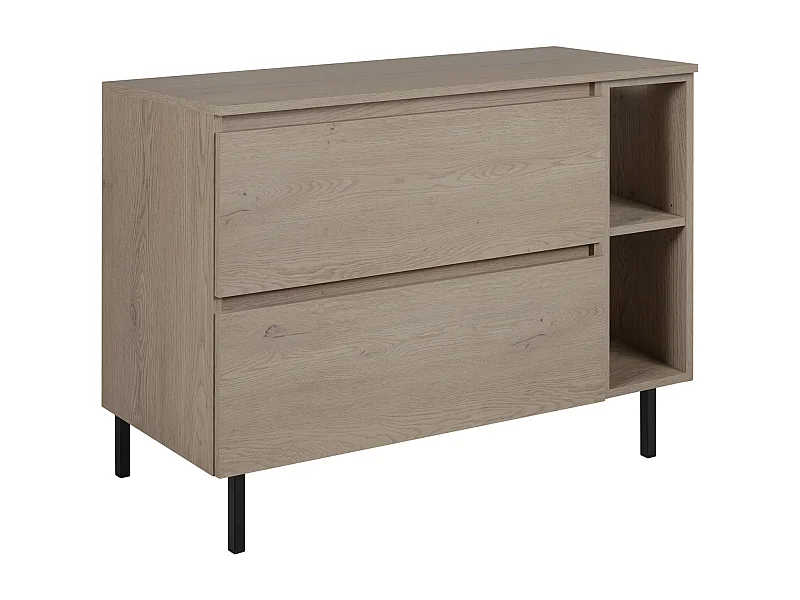 Badezimmermöbel 100 cm (80+20) mit oberer Arbeitsplatte + Möbelfüßen, Farbe: Dunkle Eiche, 100 x 77 x 46 cm