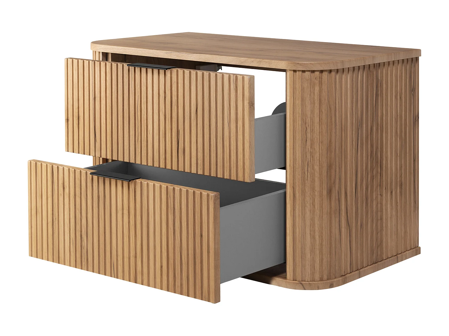 Meuble de salle de bain, Chêne Craft avec poignée noire, 80,4 x 51,7 x 41,5 cm