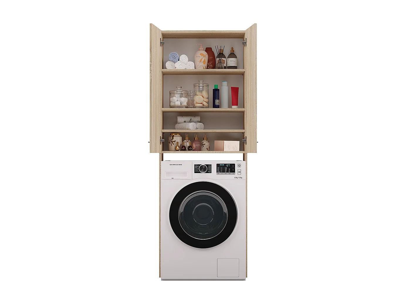 Armoire pour machine à laver, 30 x 64 x 180 cm, Chêne Sonoma