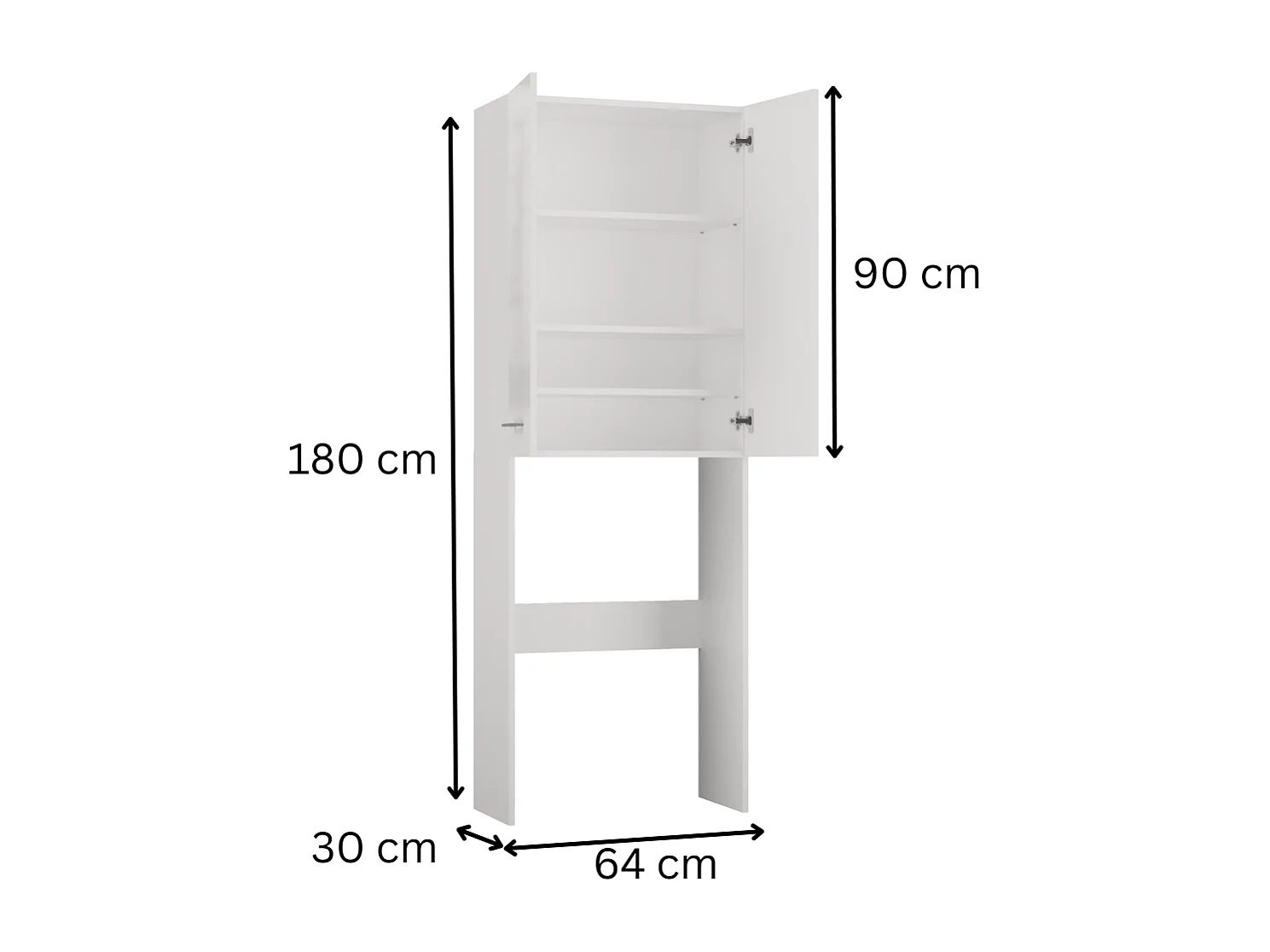 Armoire pour machine à laver, 30 x 64 x 180 cm, Chêne Sonoma