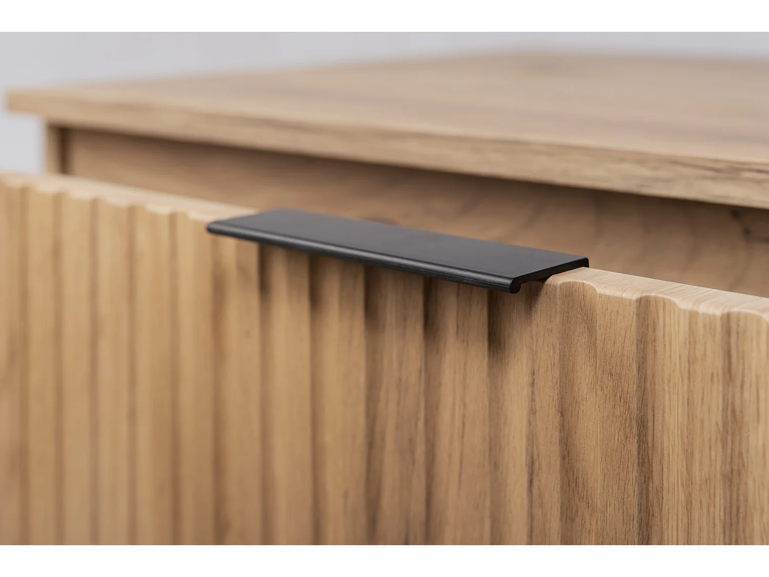 Meuble vasque, Chêne Craft + poignée noire, 120 (2 x 60) x 57 x 46 cm