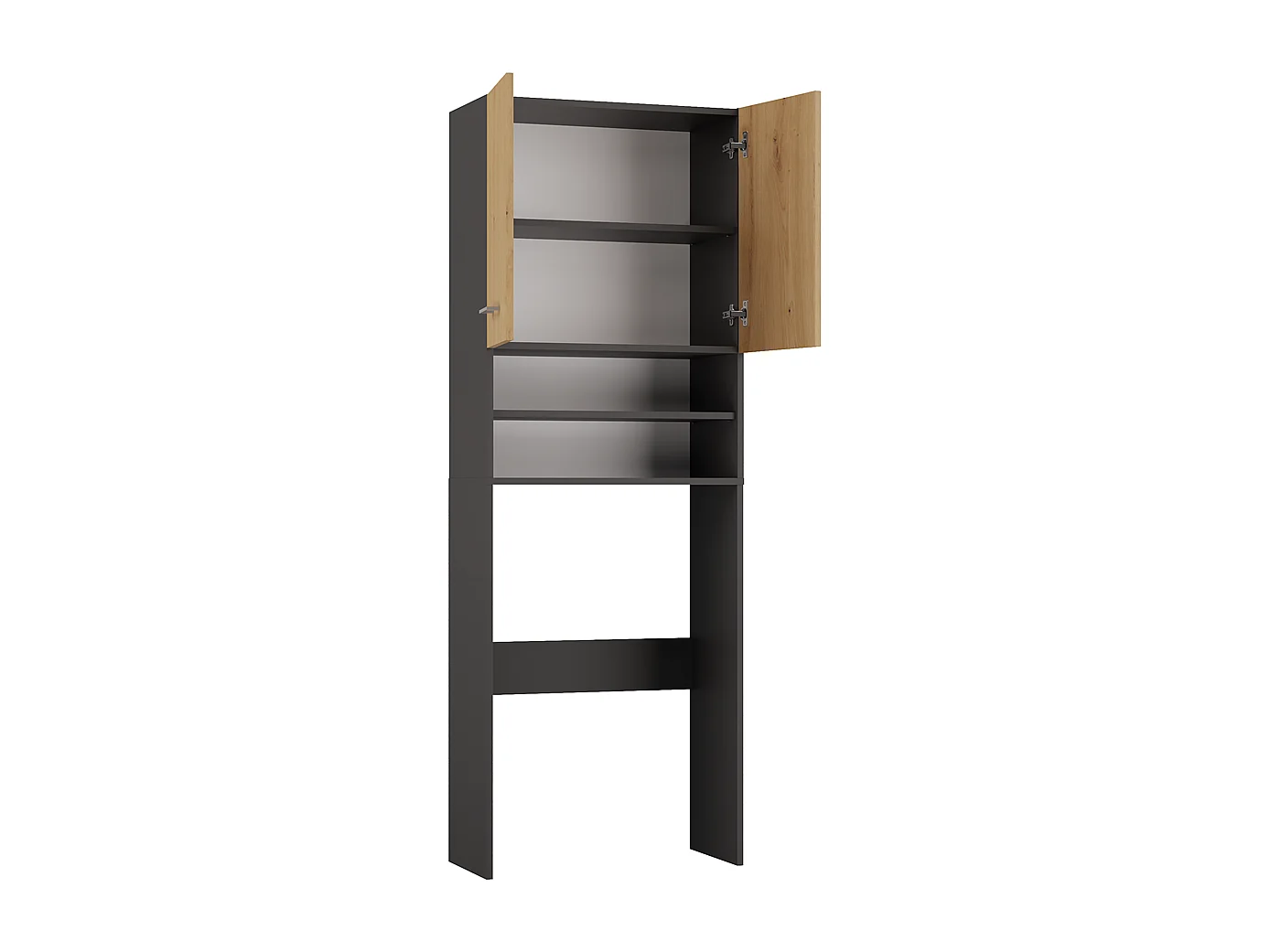 Szafka pod pralkę, 30 x 64 x 180 cm, Antracyt / Dąb Artisan