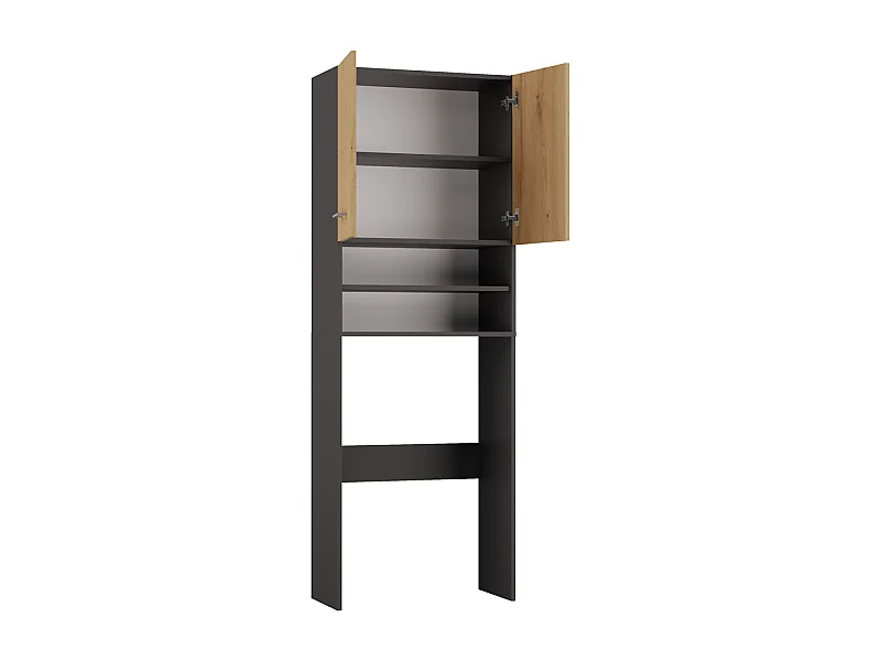 Wasmachinekast, 30 x 64 x 180 cm, Antraciet / Artisan Oak