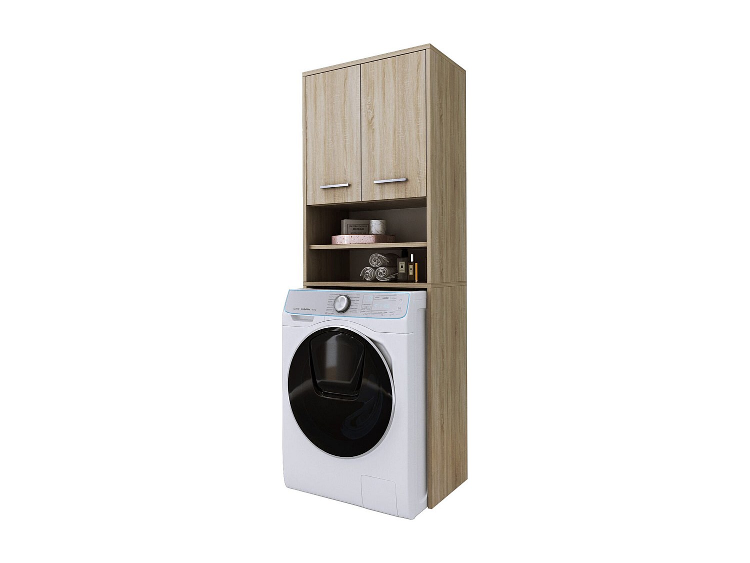 Mobile per lavatrice, 2 mobili, 180 x 64 x 30 cm, Rovere Sonoma
