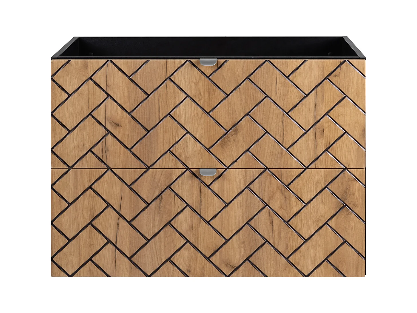 Meuble de salle de bain, Chêne artisanal doré, 80 x 57 x 46 cm, poignées argentées