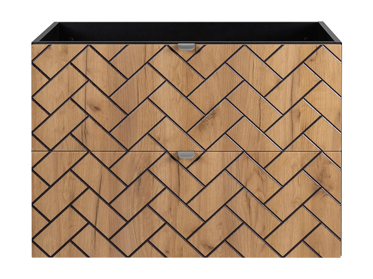 Meuble de salle de bain, Chêne artisanal doré, 80 x 57 x 46 cm, poignées argentées