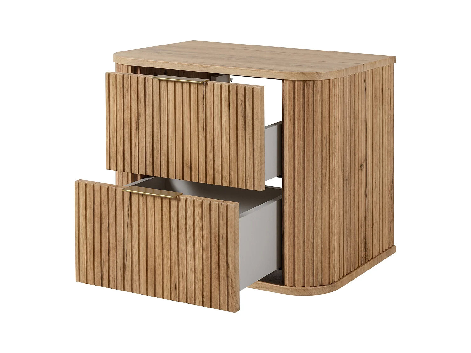 Meuble de salle de bain, Chêne Craft, poignée dorée, 41,5 x 60 x 51,7 cm