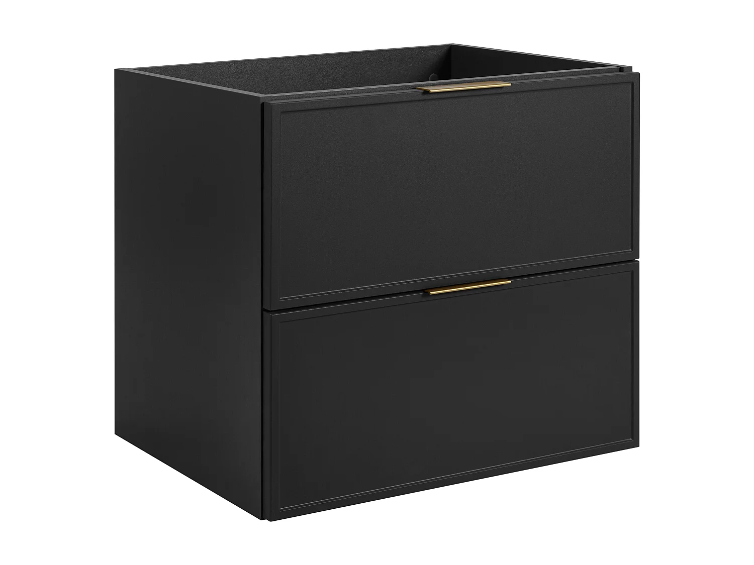 Meuble de salle de bain, Gris foncé, poignée dorée, 46 x 60 x 57 cm