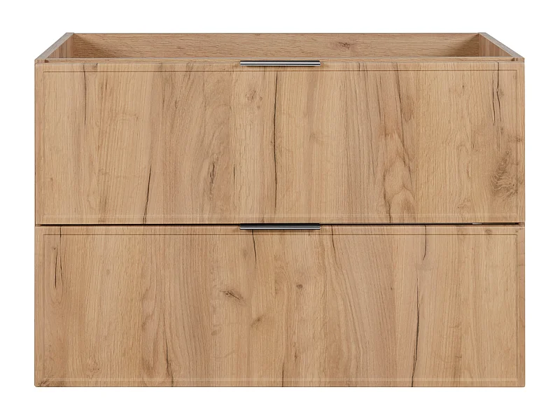 Badezimmerschrank, Craft-Eiche, silberner Griff, 46 x 80 x 57 cm