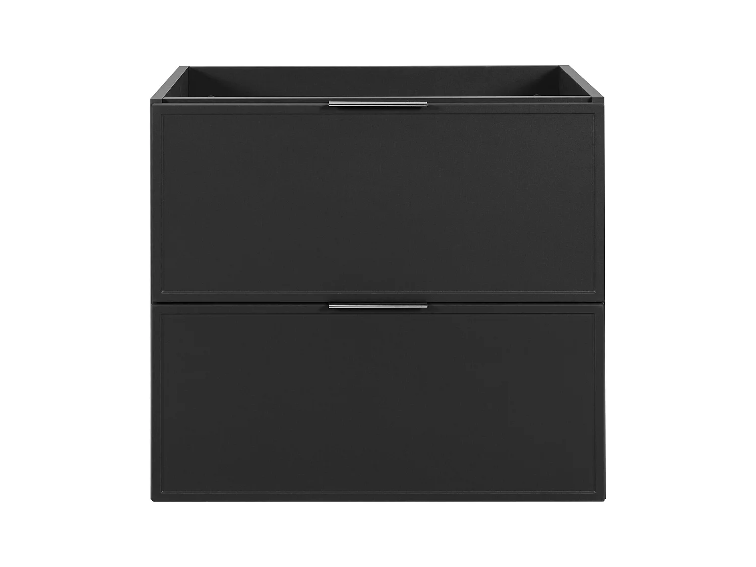 Badezimmerschrank, Dunkelgrau, silberner Griff, 46 x 60 x 57 cm