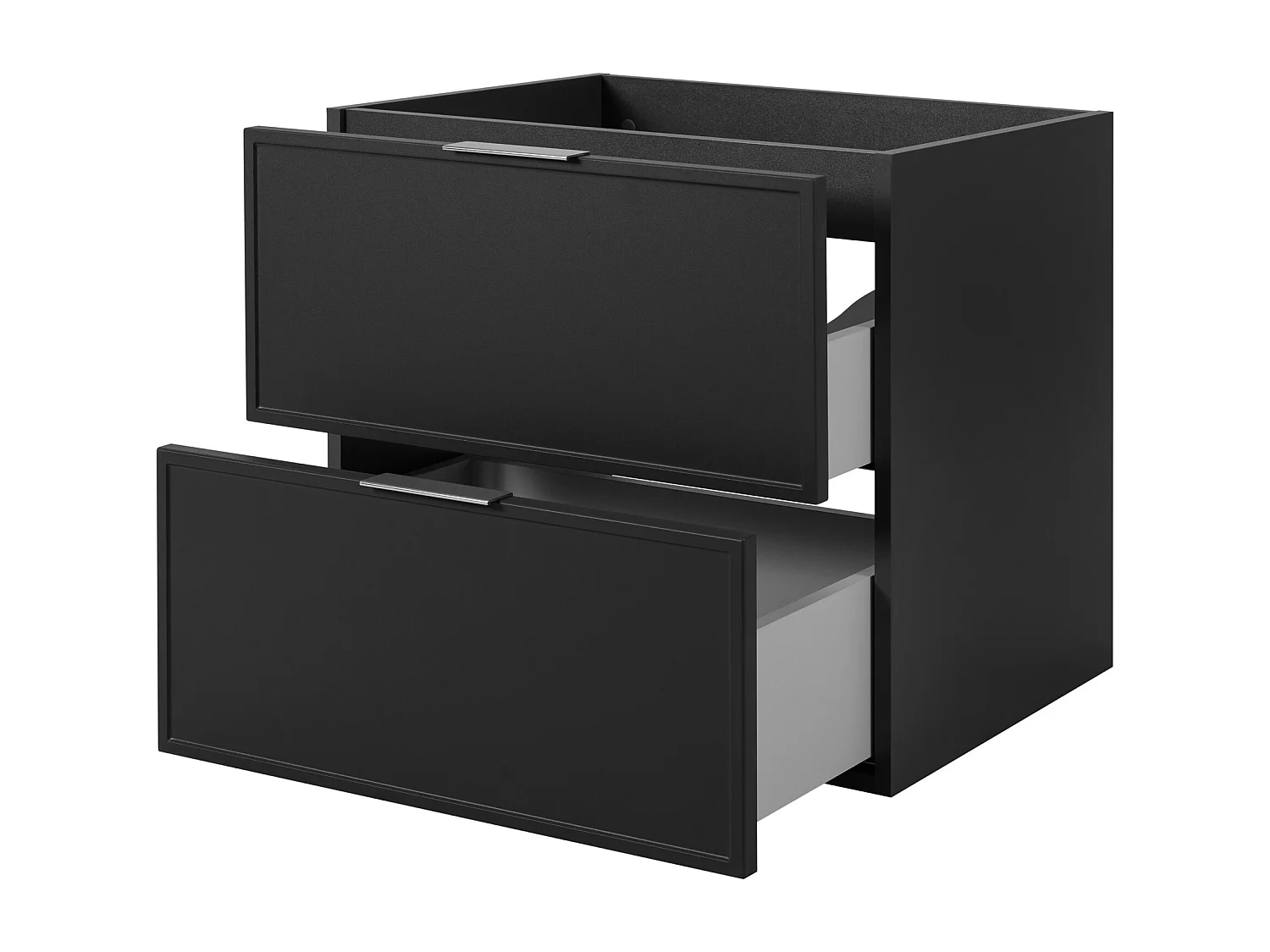 Badkamermeubel, Donkergrijs, zilveren handvat, 46 x 60 x 57 cm