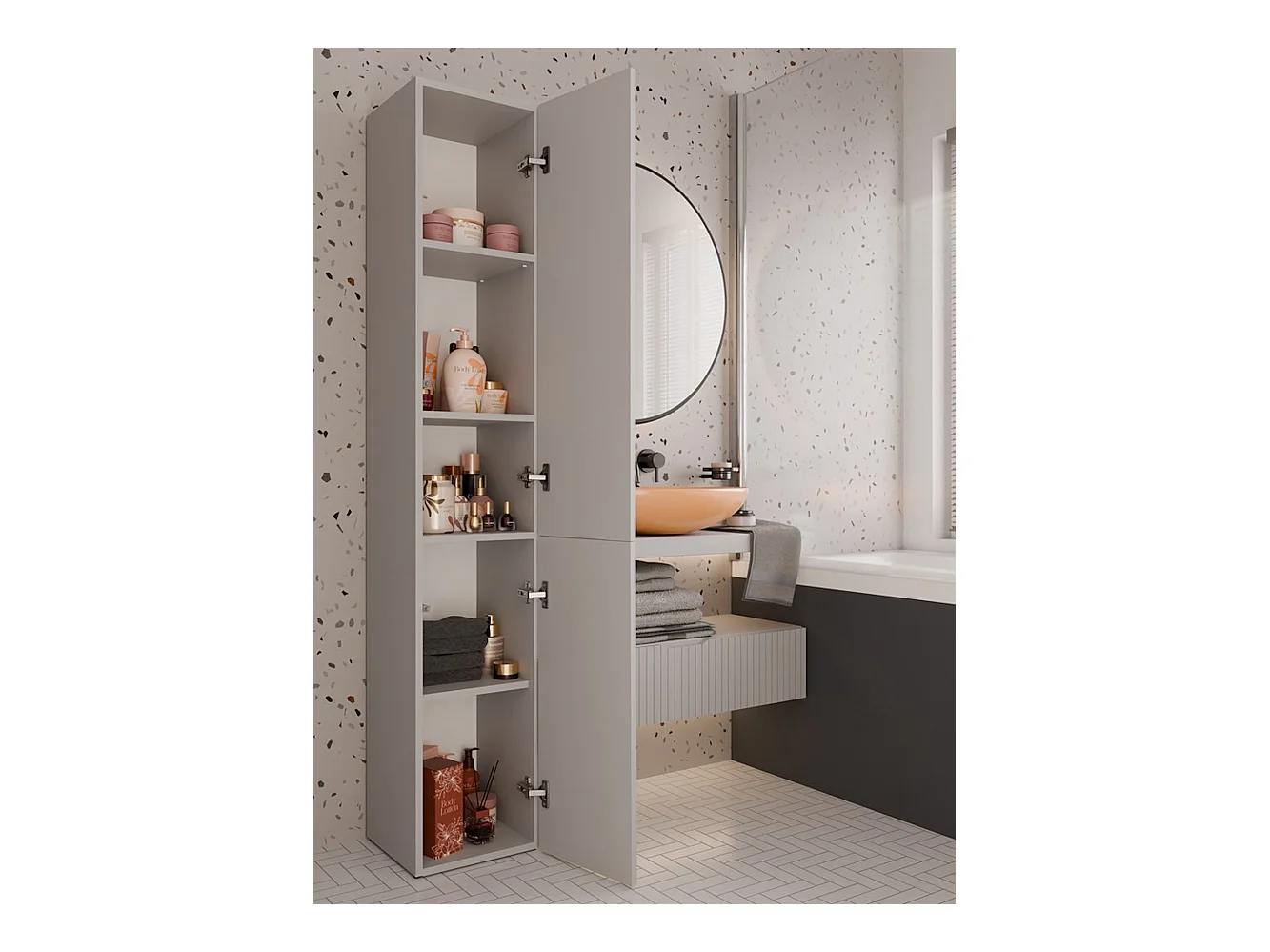 Meble łazienkowe: Kaszmir, 174 x 31 x 30cm