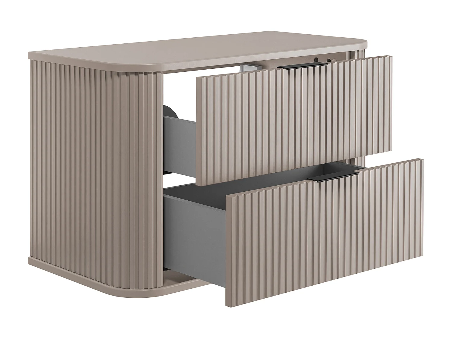 Meuble de salle de bain, cachemire avec poignée noire, 80,4 x 51,7 x 41,5 cm